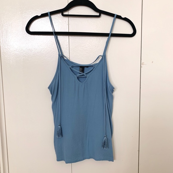 Baby blue lace up top